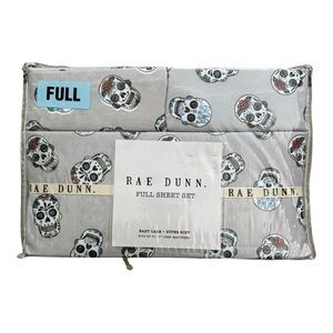 Rae Dunn Full Sheet Set Sugar Skull Day of the Dead Halloween